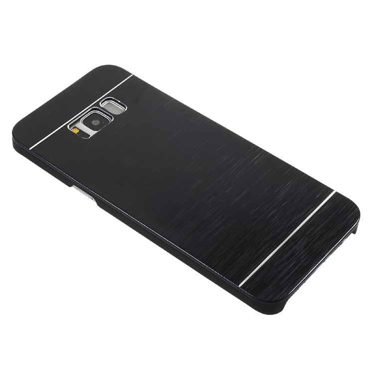 Metal Coated Brushed Hard PC Phone Back Case for Samsung Galaxy S8 Plus G955 - Black-3