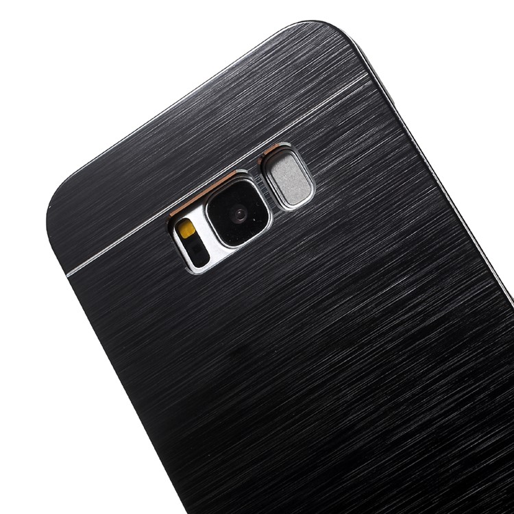 Metal Coated Brushed Hard PC Phone Back Case for Samsung Galaxy S8 Plus G955 - Black-4