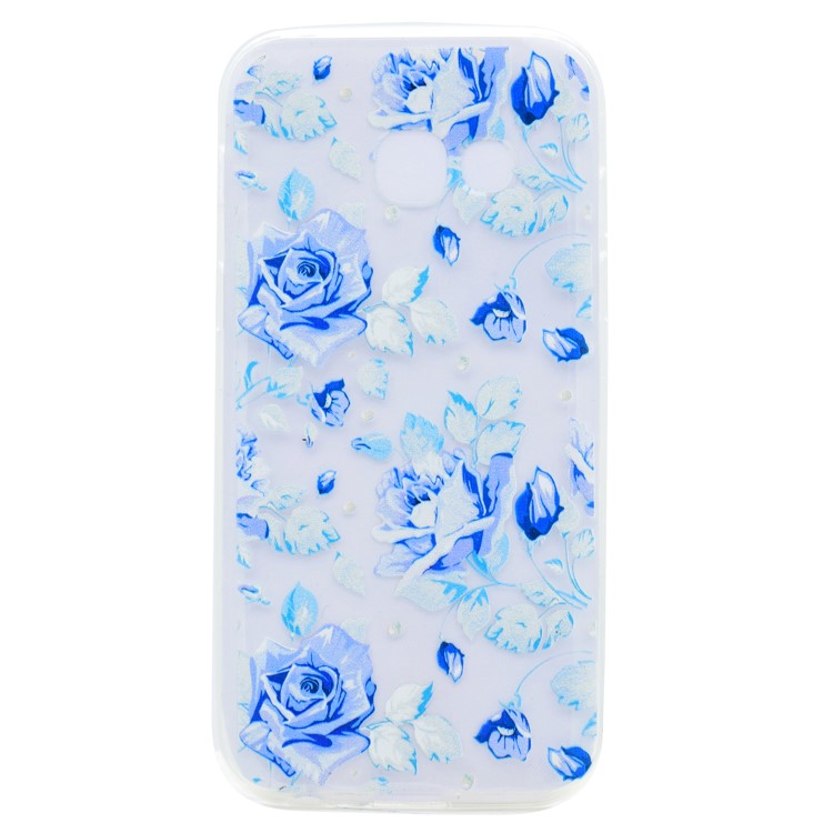 Pattern Printing Soft TPU Case for Samsung Galaxy A5 (2017) SM-A520F - Blue Roses-1