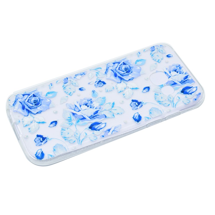 Pattern Printing TPU Case for Samsung Galaxy J3 Emerge/J3 Prime/J3 (2017) - Blue Flowers-2