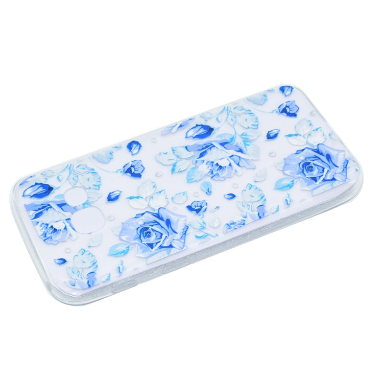 Pattern Printing TPU Case for Samsung Galaxy J3 Emerge/J3 Prime/J3 (2017) - Blue Flowers-3