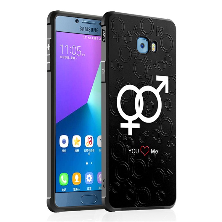 Patterned All-wrapped Drop-proof TPU Jelly Cover for Samsung Galaxy C5 Pro - You Love Me-1