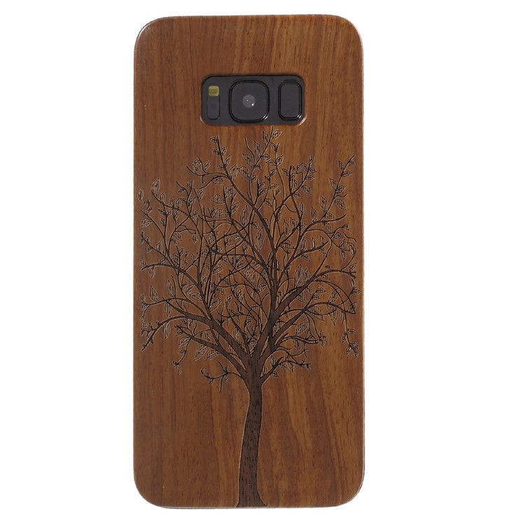 Carving Handmade Hard Wood Phone Case for Samsung Galaxy S8 G950 - Tree-1