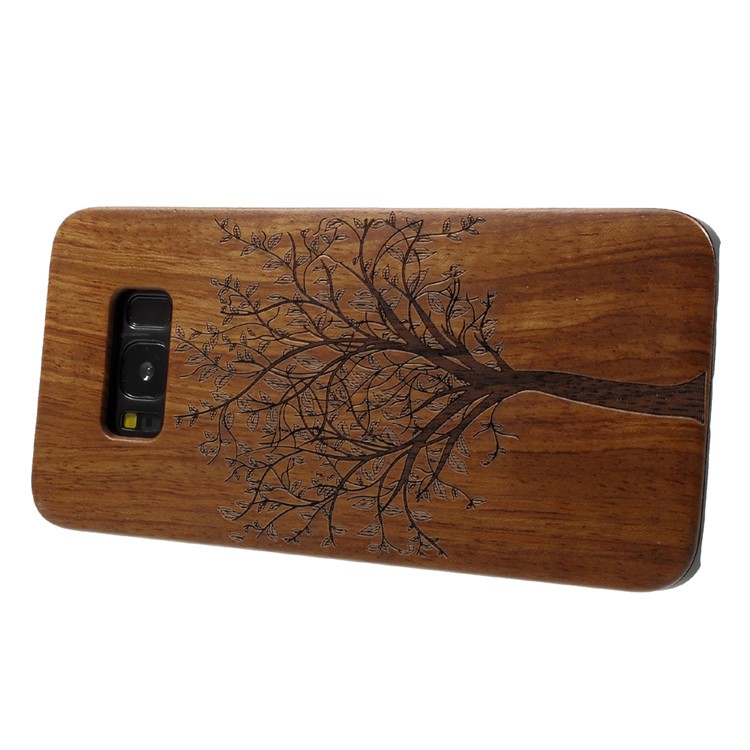 Carving Handmade Hard Wood Phone Case for Samsung Galaxy S8 G950 - Tree-4