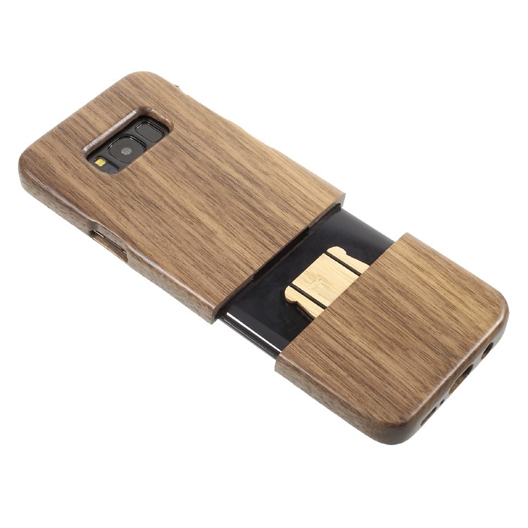 Detachable Handmade Wood Hard Case for Samsung Galaxy S8 Plus G955 - Coffee-4