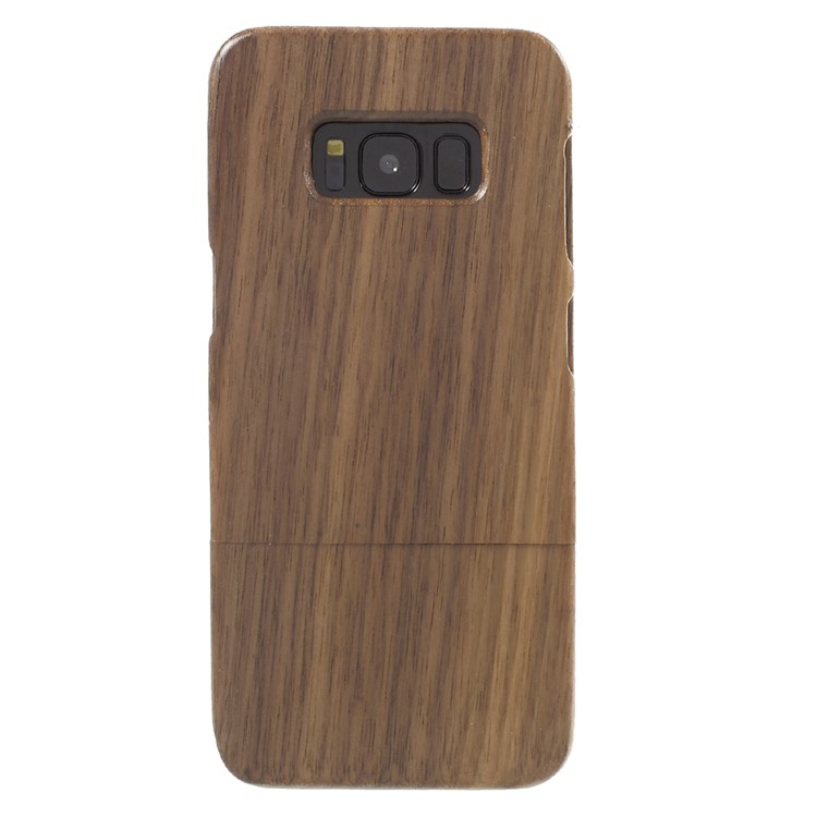 Detachable Handmade Hard Wood Back Case for Samsung Galaxy S8 G950 - Coffee-1