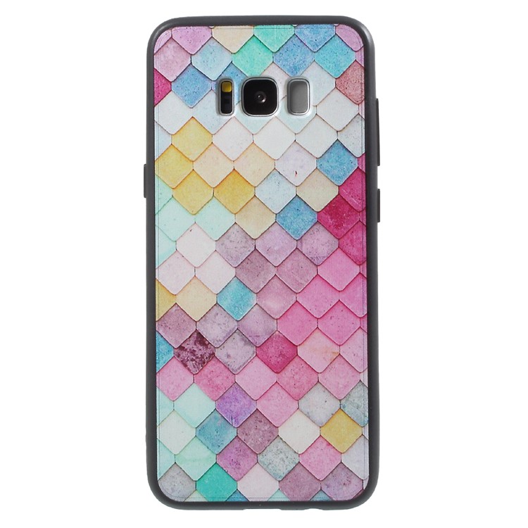 Pattern Printing PC TPU Hybrid Shell for Samsung Galaxy S8 Plus G955 - Colorful Grid-1