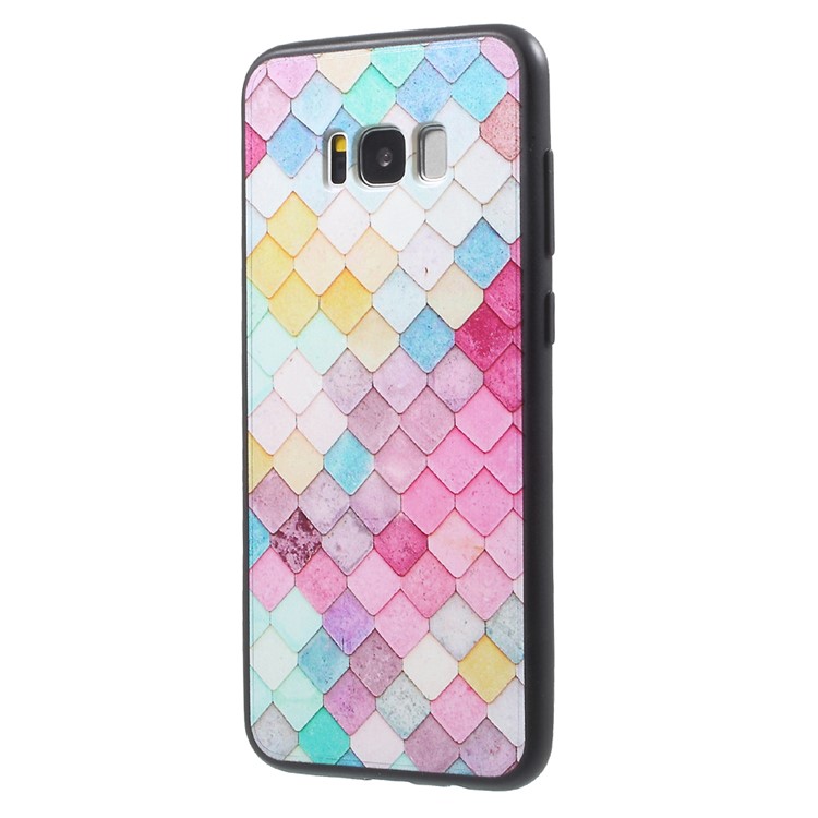 Pattern Printing PC TPU Hybrid Shell for Samsung Galaxy S8 Plus G955 - Colorful Grid-2