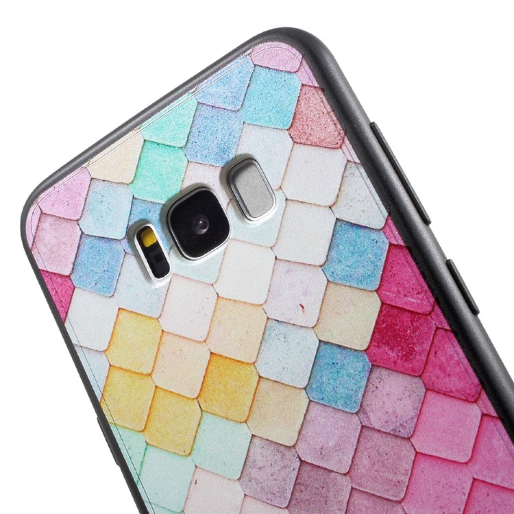 Pattern Printing PC TPU Hybrid Shell for Samsung Galaxy S8 Plus G955 - Colorful Grid-5