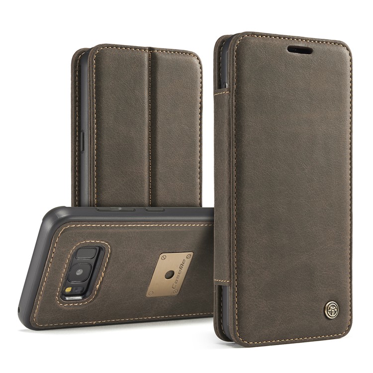 CASEME H2 Han Series for Samsung Galaxy S8 Plus G955 Detachable 2-in-1 Leather Phone Case Stand - Coffee-1