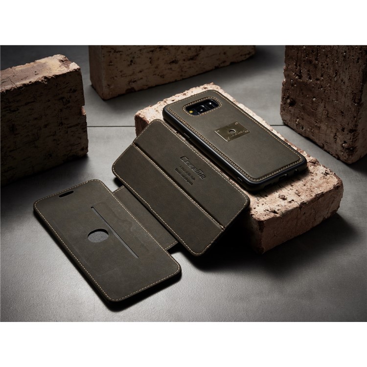 CASEME H2 Han Series for Samsung Galaxy S8 Plus G955 Detachable 2-in-1 Leather Phone Case Stand - Coffee-12