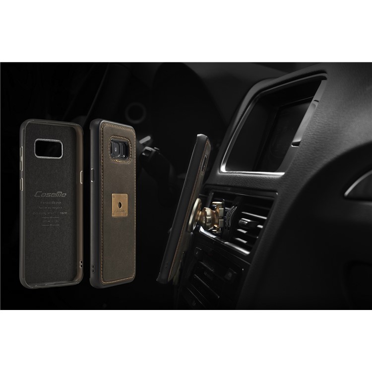 CASEME H2 Han Series for Samsung Galaxy S8 Plus G955 Detachable 2-in-1 Leather Phone Case Stand - Coffee-15