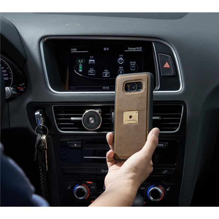 CASEME H2 Han Series for Samsung Galaxy S8 Plus G955 Detachable 2-in-1 Leather Phone Case Stand - Coffee-16