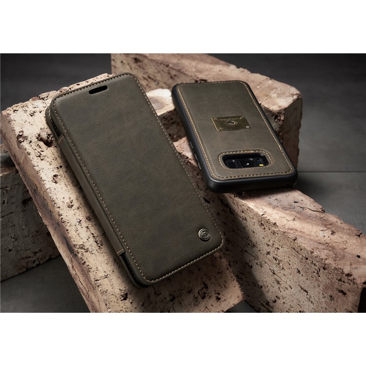 CASEME H2 Han Series for Samsung Galaxy S8 Plus G955 Detachable 2-in-1 Leather Phone Case Stand - Coffee-5