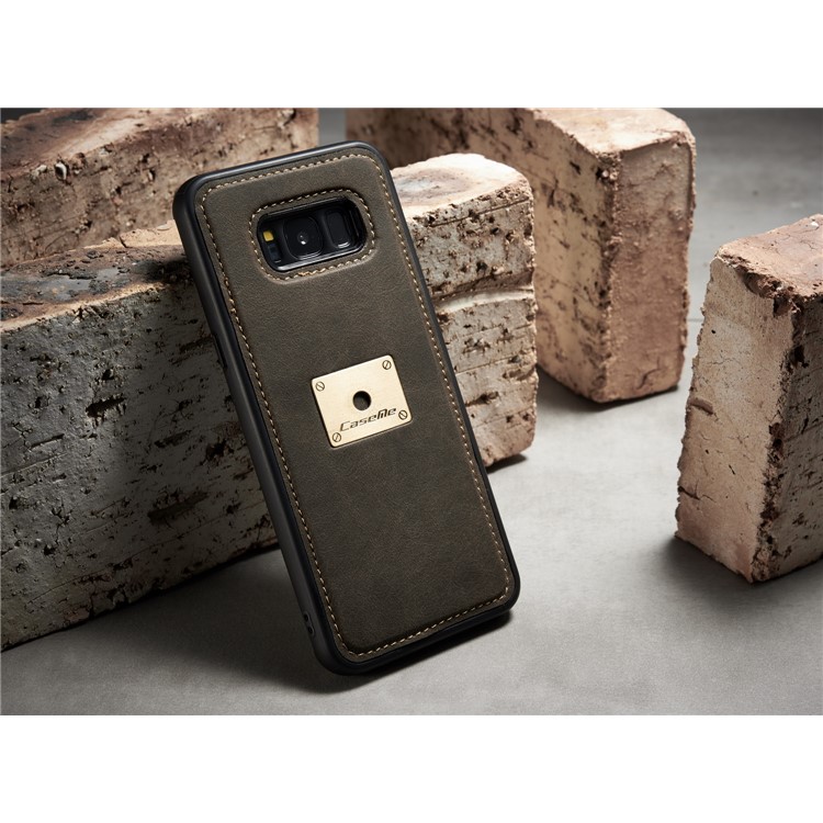 CASEME H2 Han Series for Samsung Galaxy S8 Plus G955 Detachable 2-in-1 Leather Phone Case Stand - Coffee-7