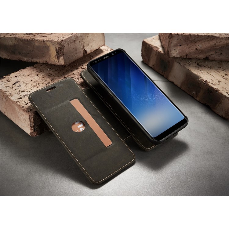 CASEME H2 Han Series for Samsung Galaxy S8 Plus G955 Detachable 2-in-1 Leather Phone Case Stand - Coffee-8