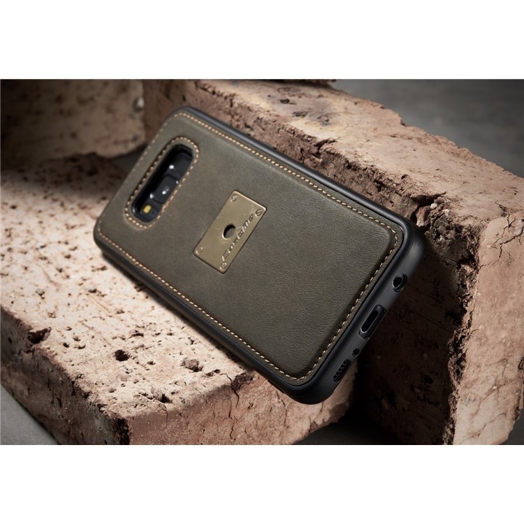 CASEME H3 Han Series for Samsung Galaxy S8 G950 Metal Ring Kickstand Leather Skin PC TPU Hybrid Case - Coffee-8