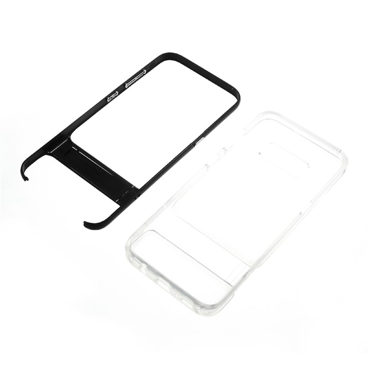 2-in-1 Detachable PC Frame + TPU Back Kickstand Shell Cover for Samsung Galaxy S8 SM-G950 - Black-9