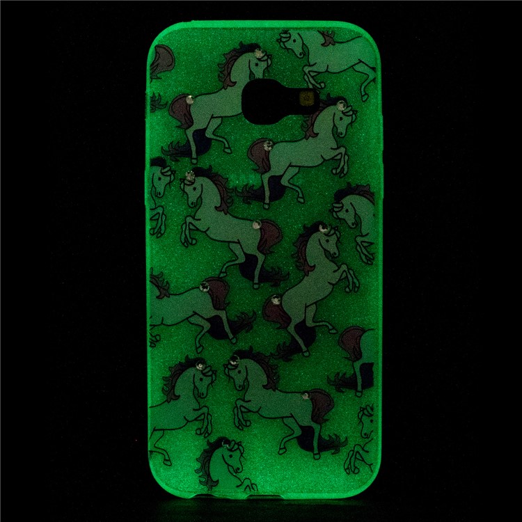 Luminous Rhinestone Decor Embossment TPU Back Cover for Samsung Galaxy A3 (2017) - Horses-4