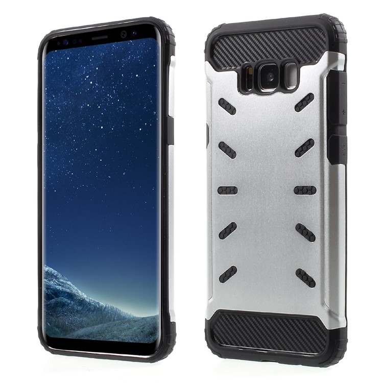 Two Pieces Metal + TPU Hybrid Case for Samsung Galaxy S8 SM-G950 - Silver-1