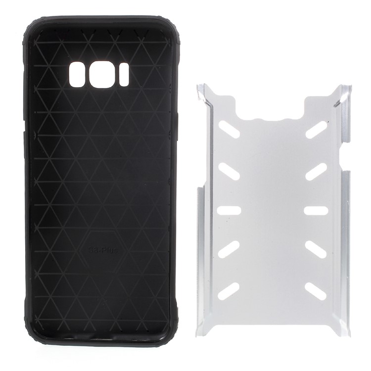Two Pieces Metal + TPU Hybrid Case for Samsung Galaxy S8 SM-G950 - Silver-4