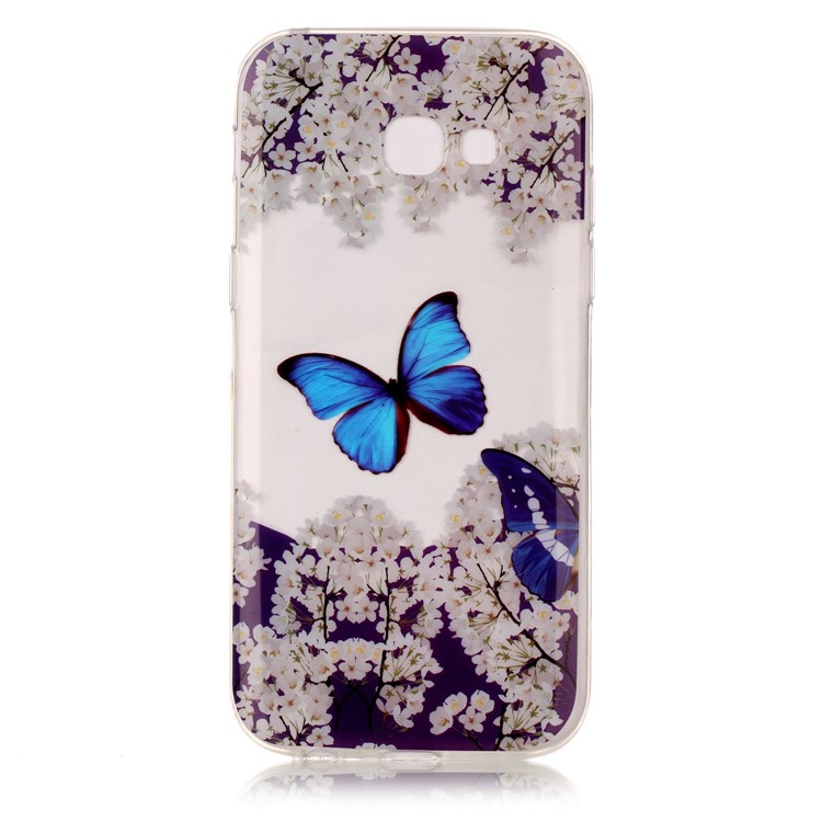 Pattern Printing IMD TPU Case for Samsung Galaxy A5 (2017) SM-A520F - Blue Butterfly-1