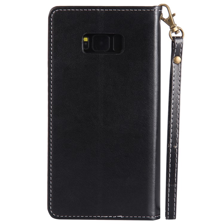 Imprint Butterfly Flower Card Holder Leather Stand Case for Samsung Galaxy S8 Plus - Black-2