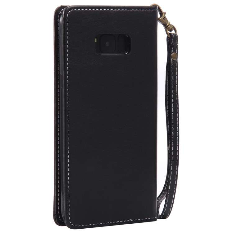 Imprint Butterfly Flower Card Holder Leather Stand Case for Samsung Galaxy S8 Plus - Black-5