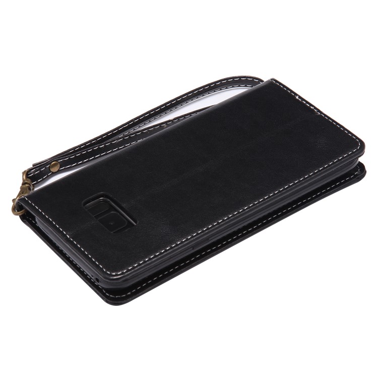 Imprint Butterfly Flower Card Holder Leather Stand Case for Samsung Galaxy S8 Plus - Black-7