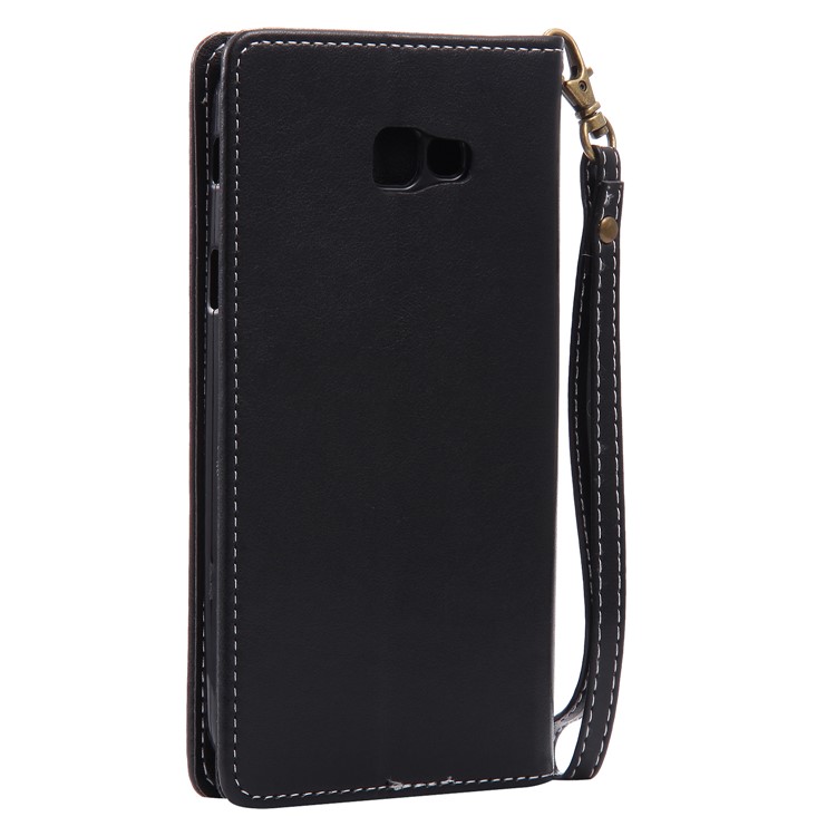 Imprint Butterfly Flower PU Leather Mobile Phone Case Accessory for Samsung Galaxy J7 (2017) - Black-5