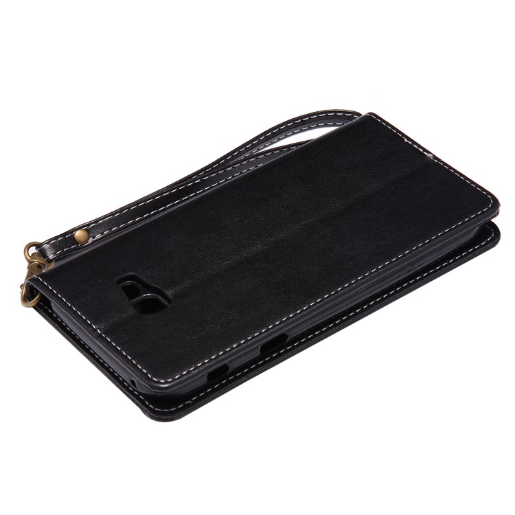 Imprint Butterfly Flower PU Leather Mobile Phone Case Accessory for Samsung Galaxy J7 (2017) - Black-7