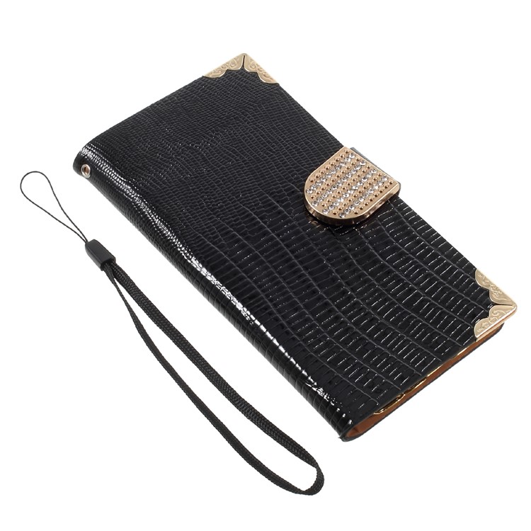 Lizard Texture PU Leather Folio Casing for Samsung Galaxy S8 SM-G950 - Black-5