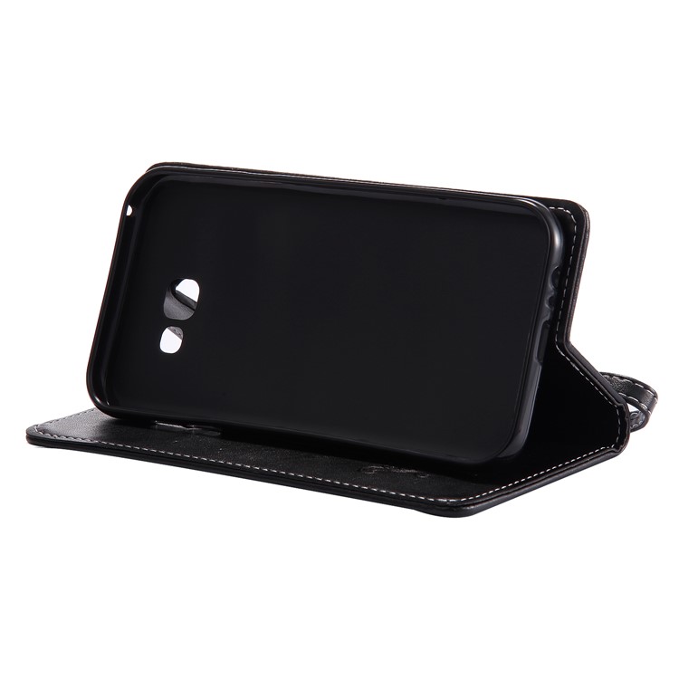 Imprint Butterfly Flower Leather Phone Case for Samsung Galaxy A7 (2017) SM-A720F - Black-8
