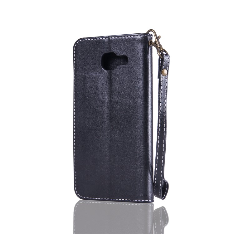 Imprint Butterfly Flower PU Leather Card Holder Magnetic Case for Samsung Galaxy A5 (2017) SM-A520F - Black-2