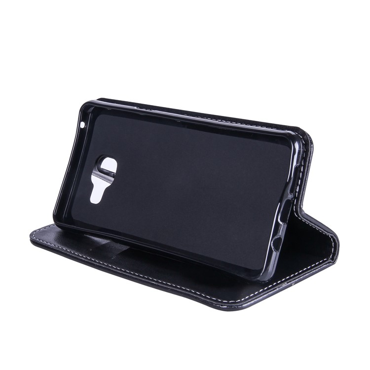Imprint Butterfly Flower PU Leather Card Holder Magnetic Case for Samsung Galaxy A5 (2017) SM-A520F - Black-4