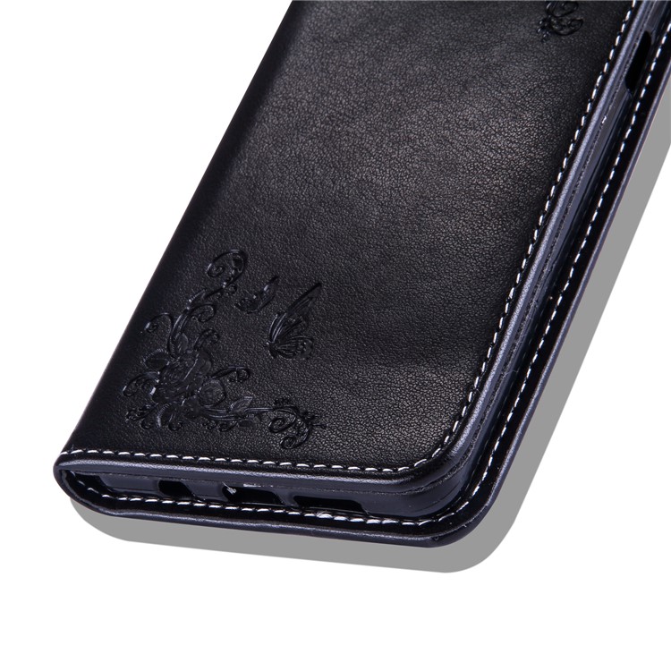 Imprint Butterfly Flower PU Leather Card Holder Magnetic Case for Samsung Galaxy A5 (2017) SM-A520F - Black-7