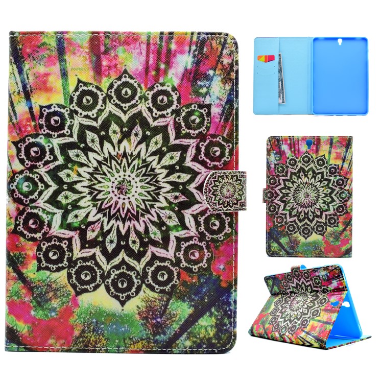 

Pattern Printing Leather Wallet Case for Samsung Galaxy Tab S3 9.7-inch T820 - Green and Black Bohemia Pattern