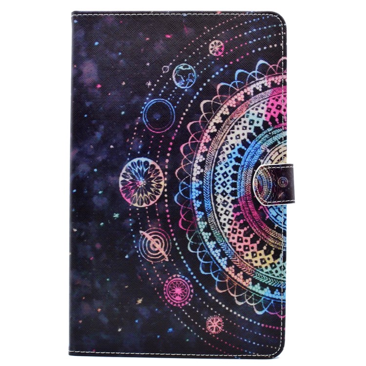 Pattern Printing Leather Wallet Cover for Samsung Galaxy Tab A 10.1 (2016) T580 T585 - Beautiful Ethnic Pattern-2