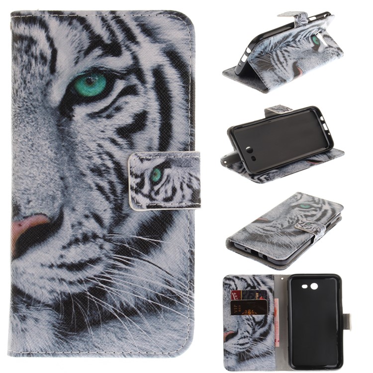Wallet Leather Stand Case for Samsung Galaxy J7 (2017) - Tiger Pattern-1