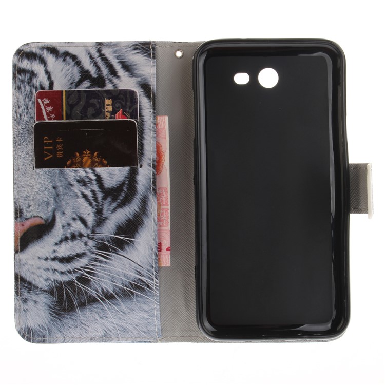 Wallet Leather Stand Case for Samsung Galaxy J7 (2017) - Tiger Pattern-9