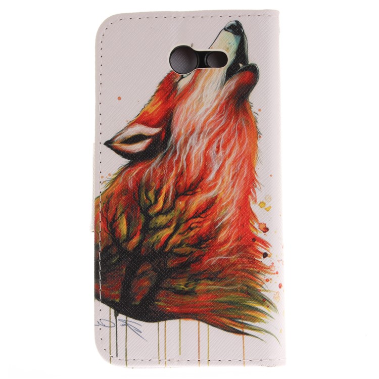 Wallet Leather Stand Case for Samsung Galaxy J3 (2017) - Wolf Pattern-3
