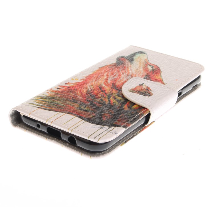Wallet Leather Stand Case for Samsung Galaxy J3 (2017) - Wolf Pattern-4