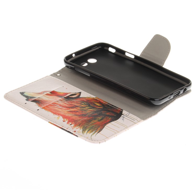 Wallet Leather Stand Case for Samsung Galaxy J3 (2017) - Wolf Pattern-8