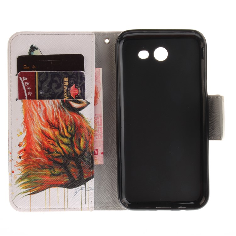 Wallet Leather Stand Case for Samsung Galaxy J3 (2017) - Wolf Pattern-9