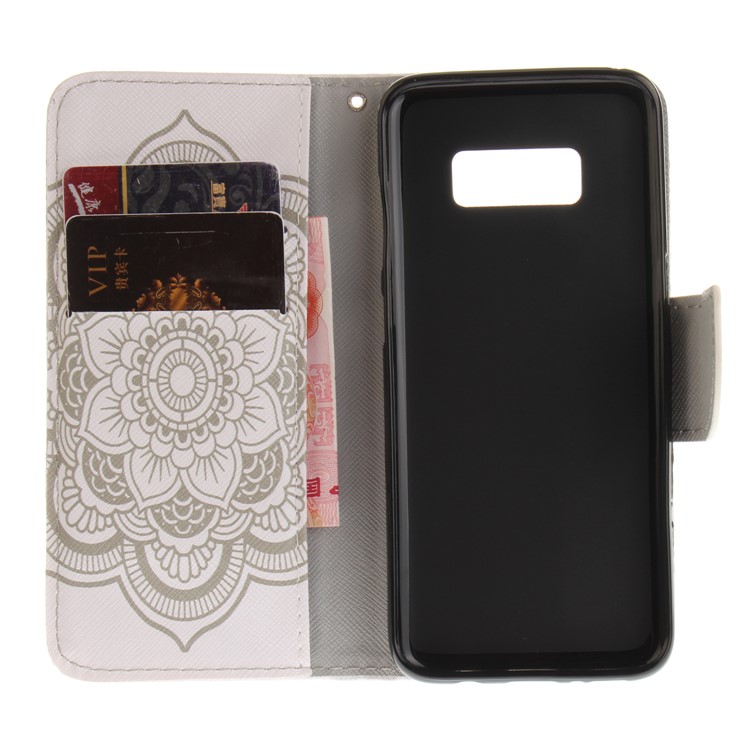 Wallet Leather Stand Case for Samsung Galaxy S8 SM-G950 - Mandala Flowers-9
