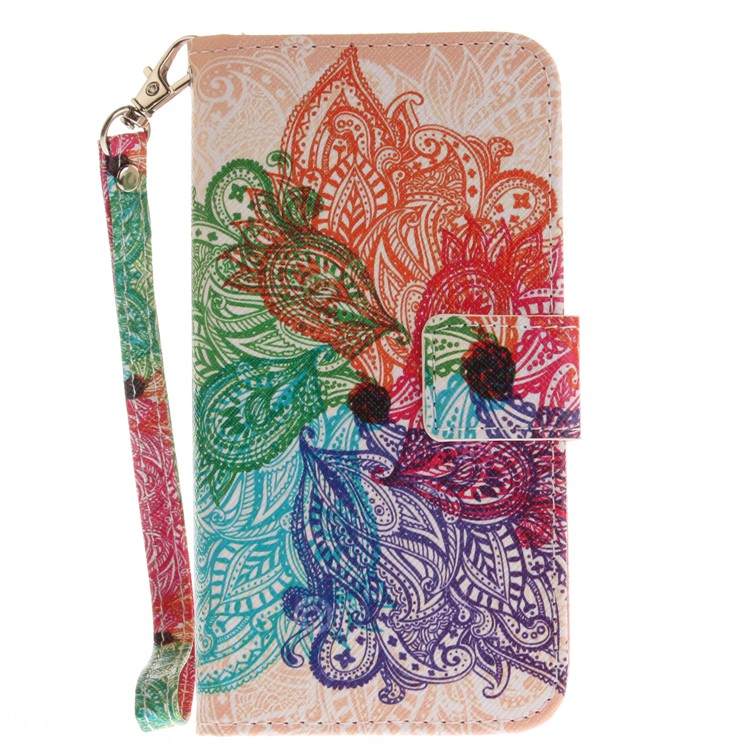Pattern Printing Leather Wallet Case for Samsung Galaxy J3 Emerge/J3 Prime/J3 (2017) - Colorful Flowers-2