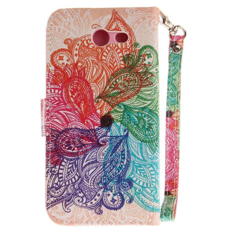 Pattern Printing Leather Wallet Case for Samsung Galaxy J3 Emerge/J3 Prime/J3 (2017) - Colorful Flowers-3