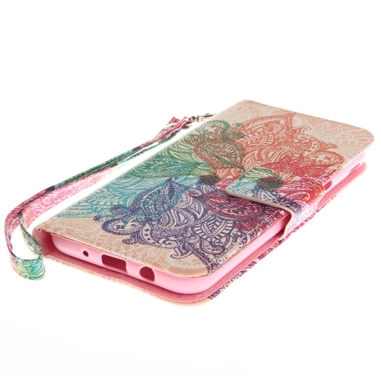 Pattern Printing Leather Wallet Case for Samsung Galaxy J3 Emerge/J3 Prime/J3 (2017) - Colorful Flowers-4