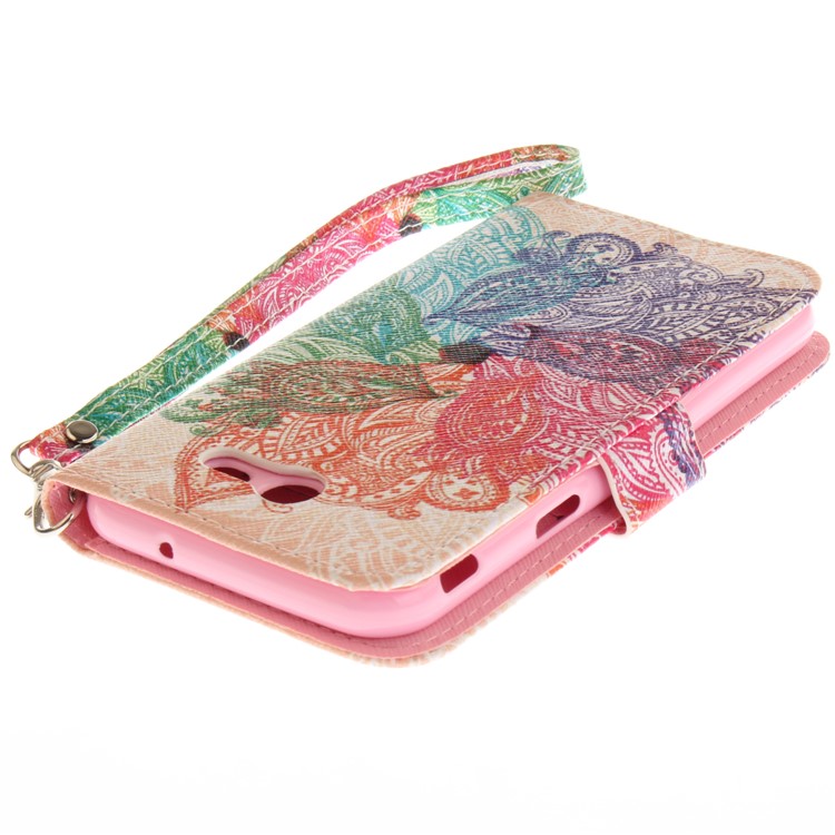 Pattern Printing Leather Wallet Case for Samsung Galaxy J3 Emerge/J3 Prime/J3 (2017) - Colorful Flowers-5
