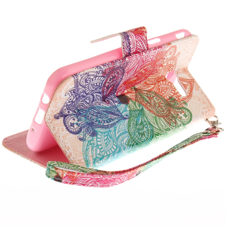 Pattern Printing Leather Wallet Case for Samsung Galaxy J3 Emerge/J3 Prime/J3 (2017) - Colorful Flowers-7